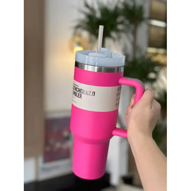 40 oz Mrket Tumbler med Hndtag og Leopardmnster